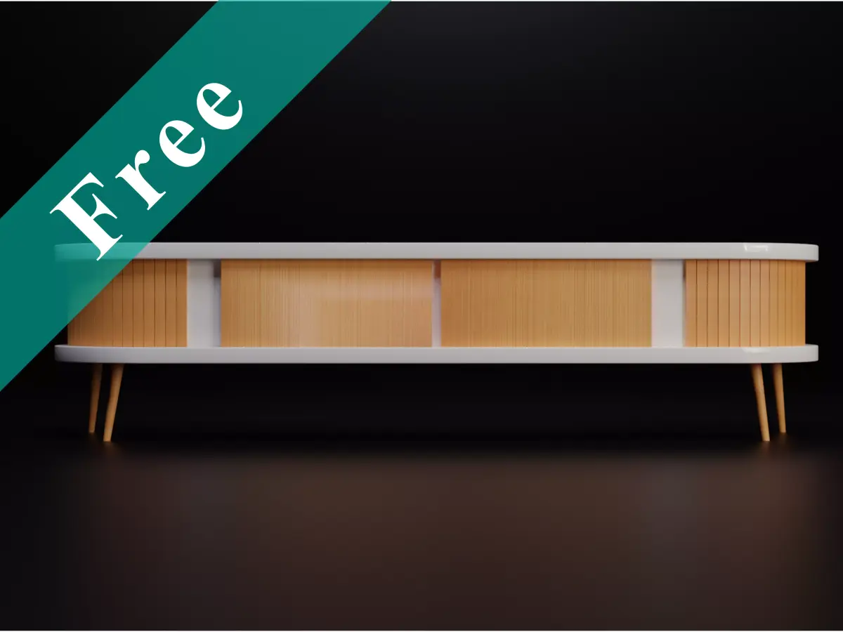 Mid-Century Modern TV Stand Free 3D model