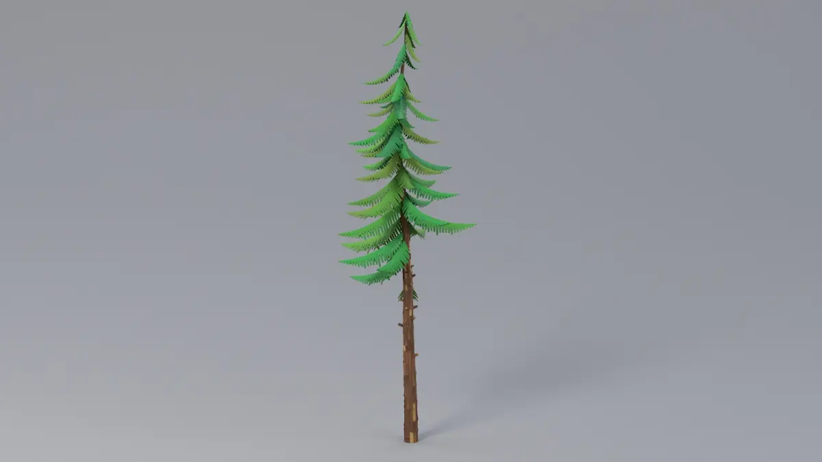 Cartoon Pine 01 3D model