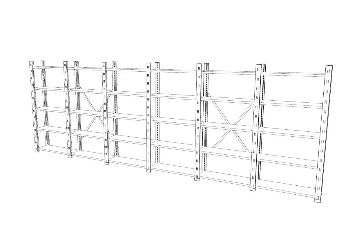 Steel shelf  rack system Free 3D model