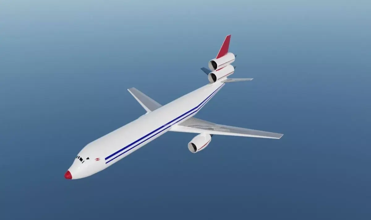 4-Engine Widebody Jetliner - Quad jet Concept Low-poly 3D model