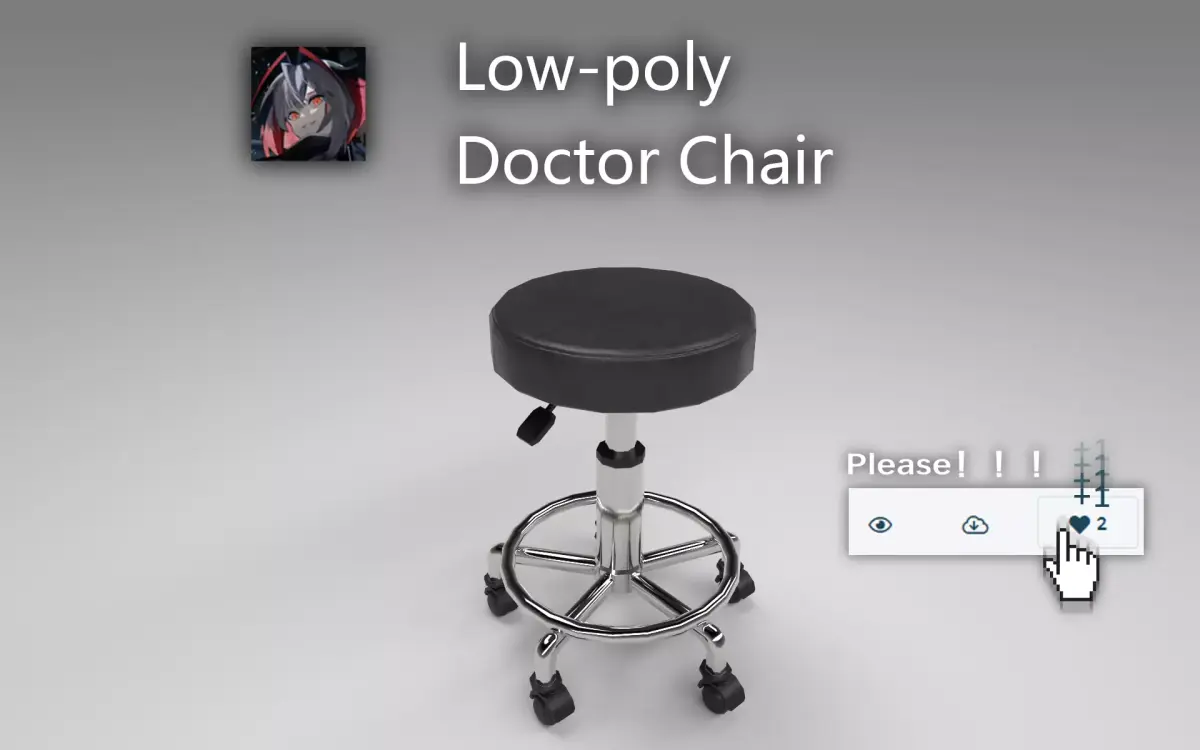 Doctor Chair clean and dirty Free low-poly 3D model