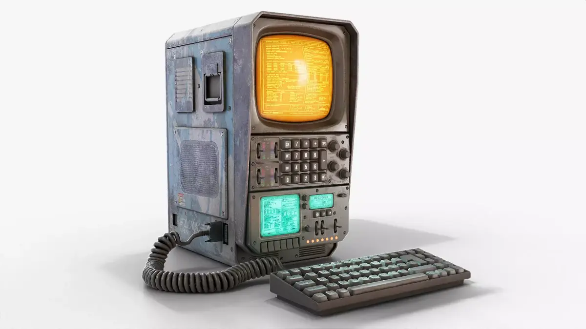 Scifi Retro Computer Low-poly 3D model