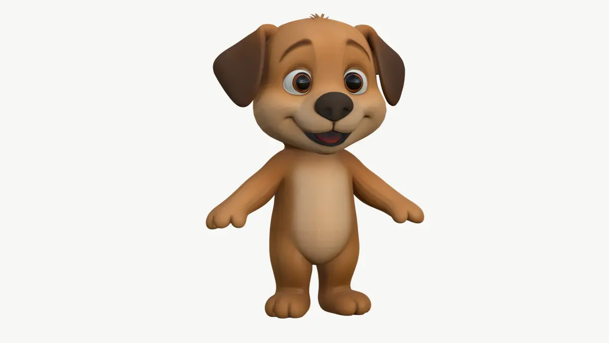 High-Quality Realistic Cute Cartoon Dog 3D model