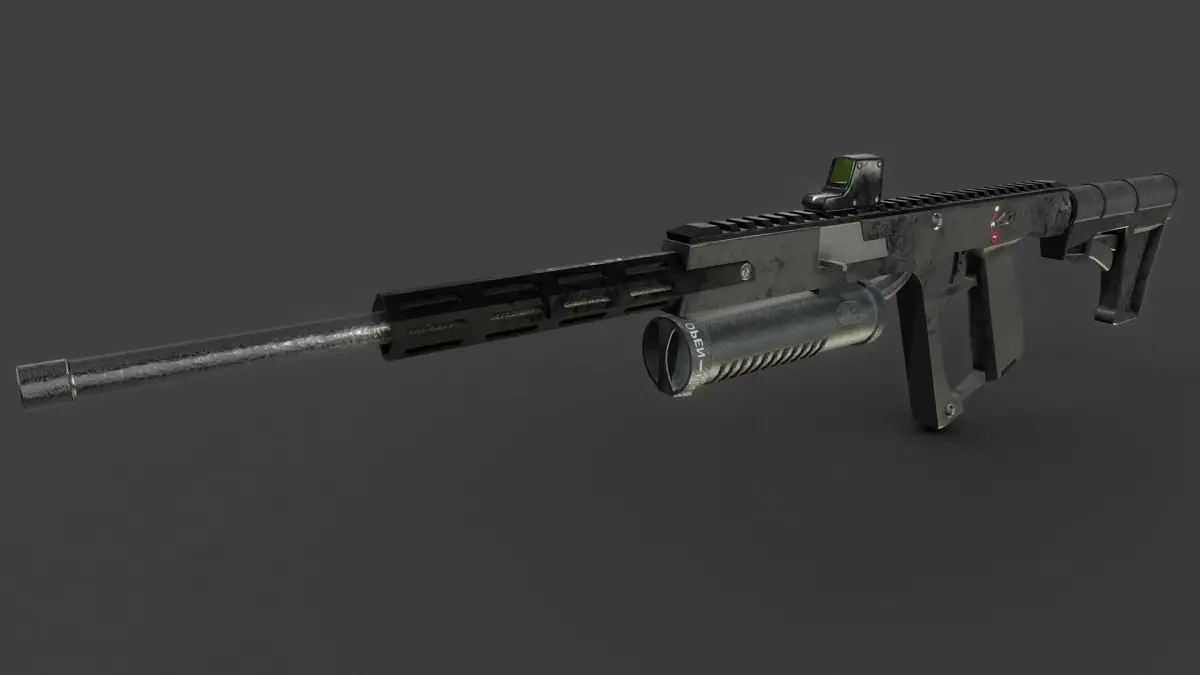 Custom Assault Rifle Low-poly 3D model purchase