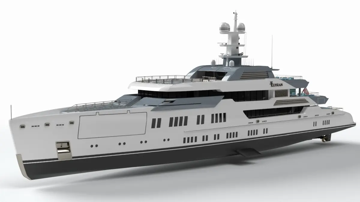 Elysian Superyacht Night Scene 3D model