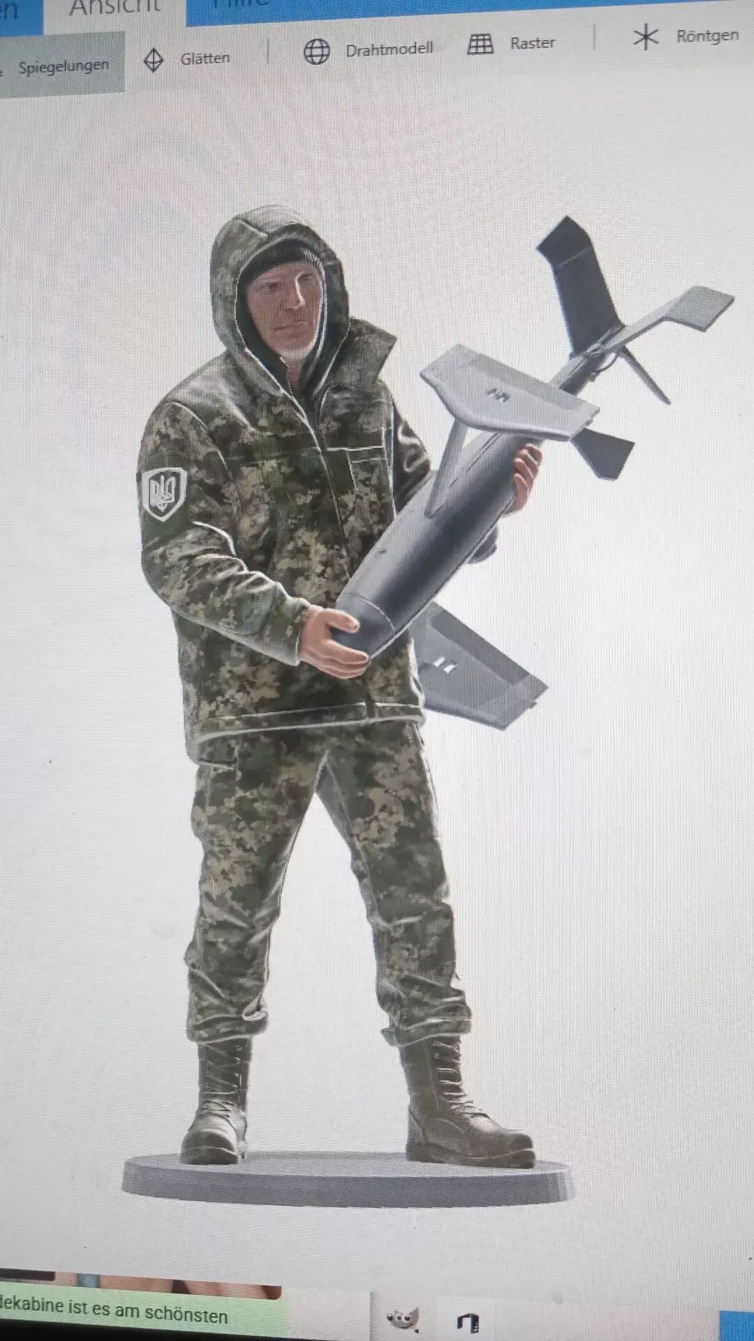 Ukrainian Soldier with Drone 3D print model