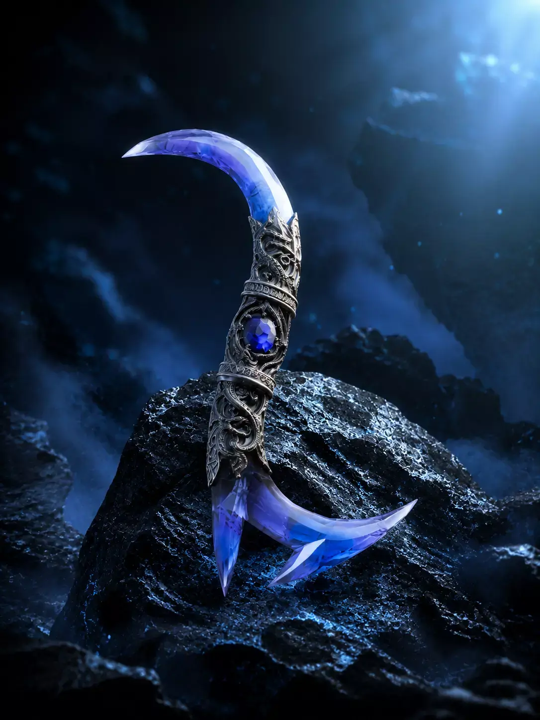 Frostfang Dagger - Ice Fantasy Weapon Low Poly Low-poly 3D model
