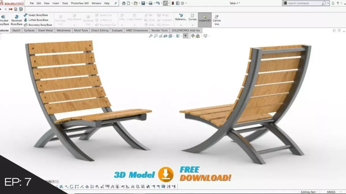 Furniture Design Beach Chair Free 3D model
