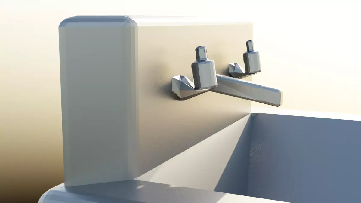 Low Poly Vault Sink Fallout Game Ready Low-poly 3D model