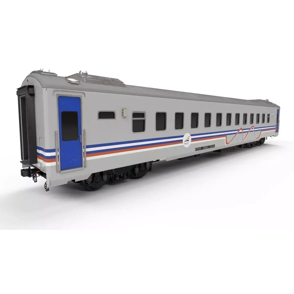 Carriage amtrak train car Low-poly 3D model