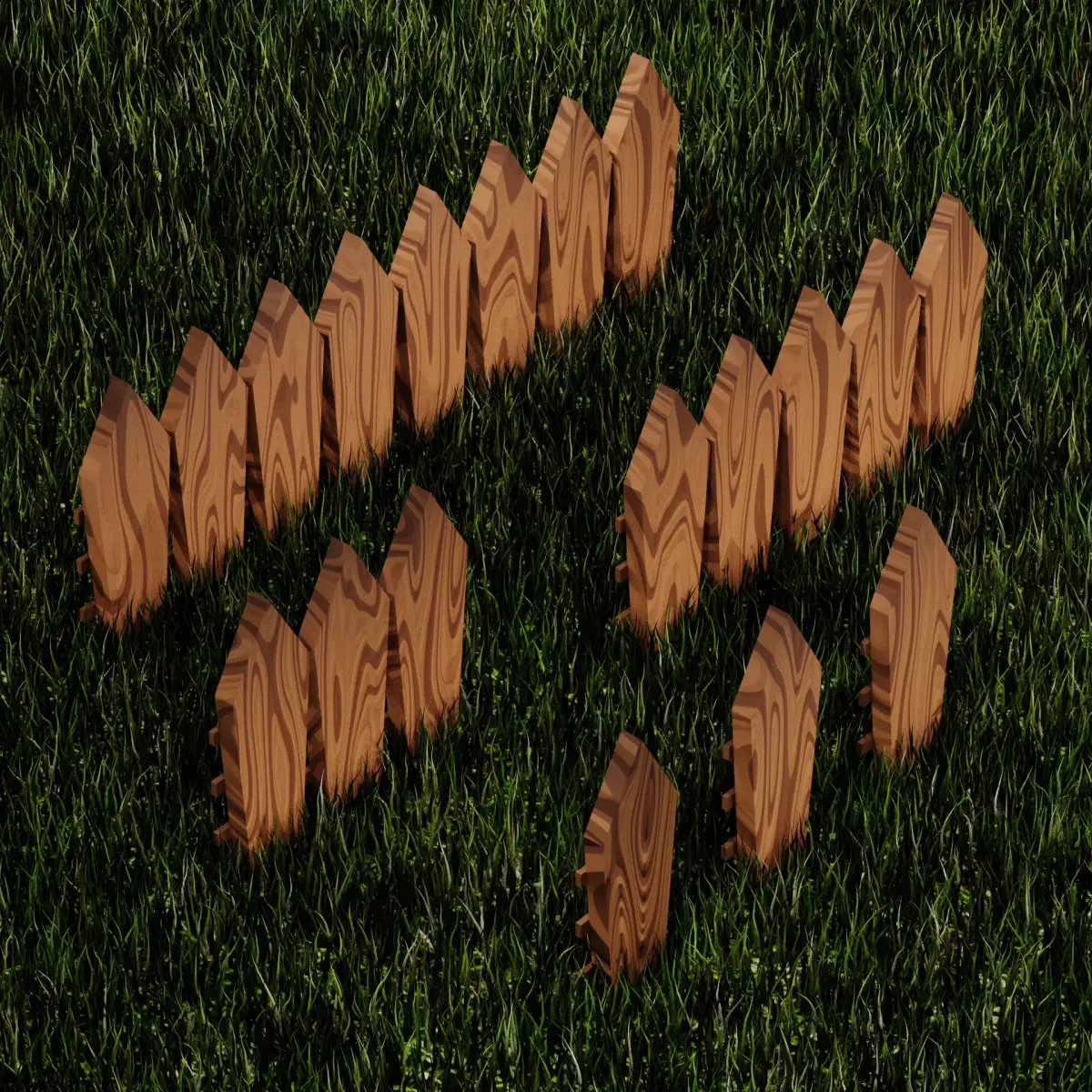 Fairy Tail Wooden Fence Free low-poly 3D model