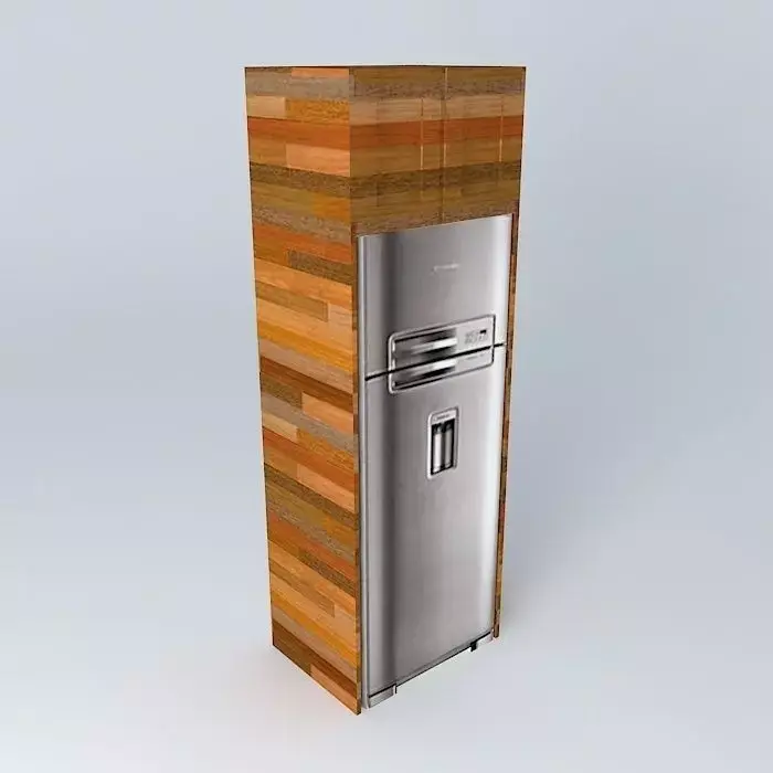 Closet Refrigerator wood Free 3D model