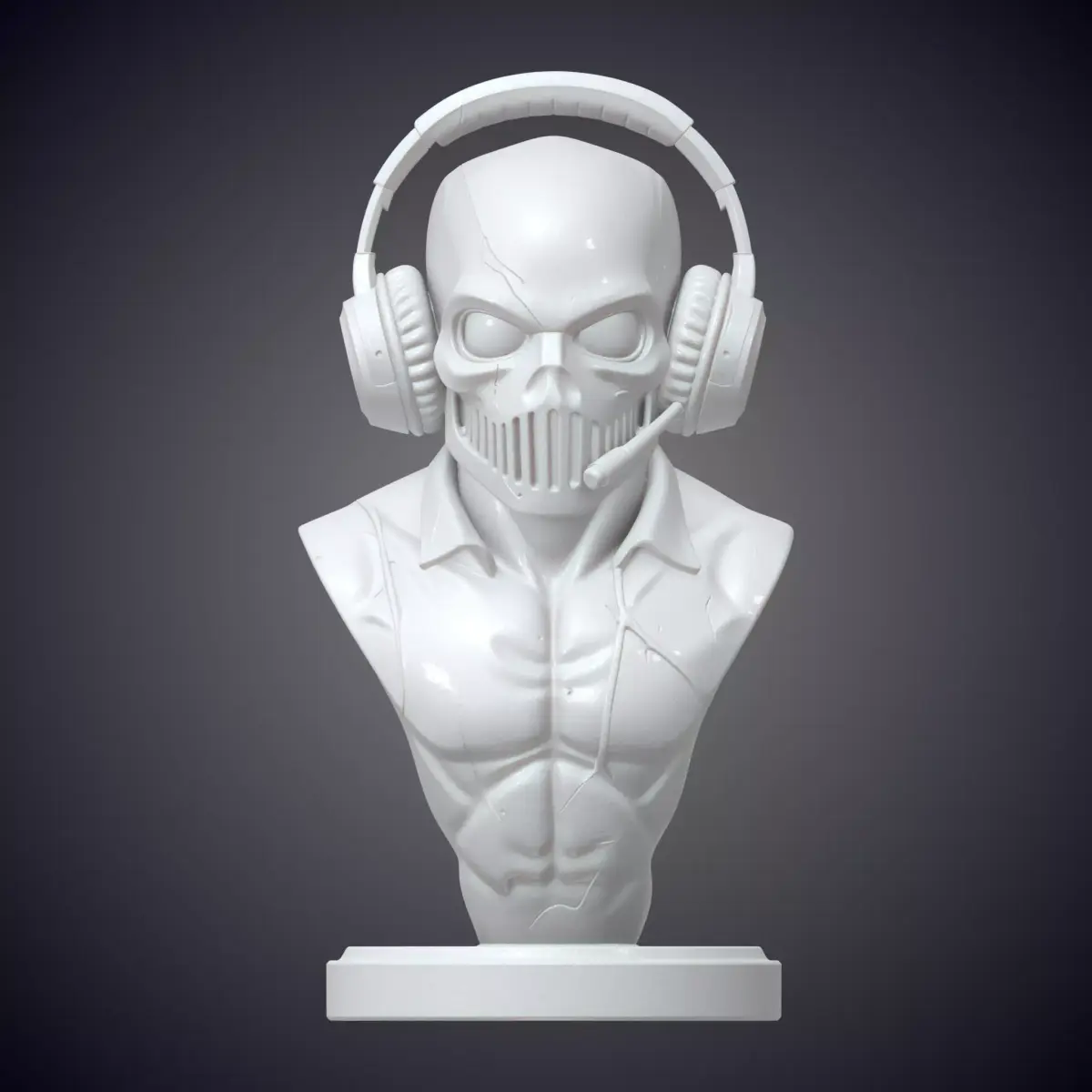 Tactical Gamer Skull Bust PM-716 3D print model