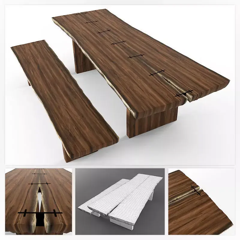 Table-Kayu 3D model