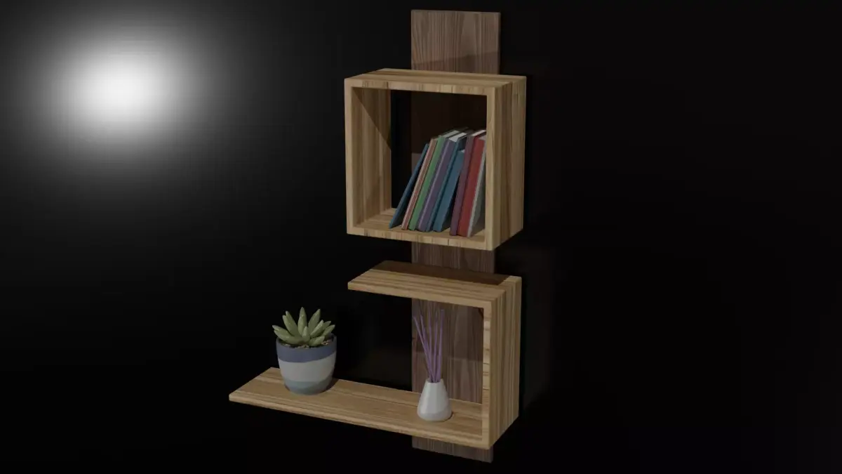 Modern shelves made in Blender Free 3D model