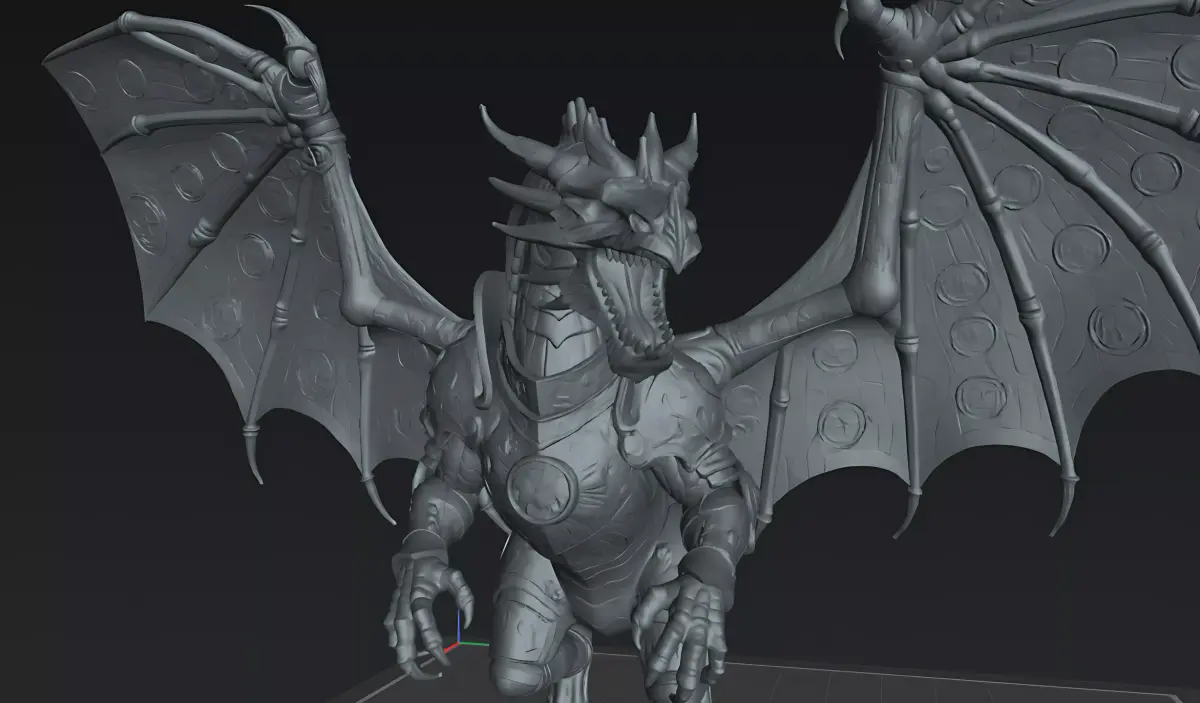 Dragon Golden Armored Dragon STL DnD Tabletop Miniature 3D   3D print model
