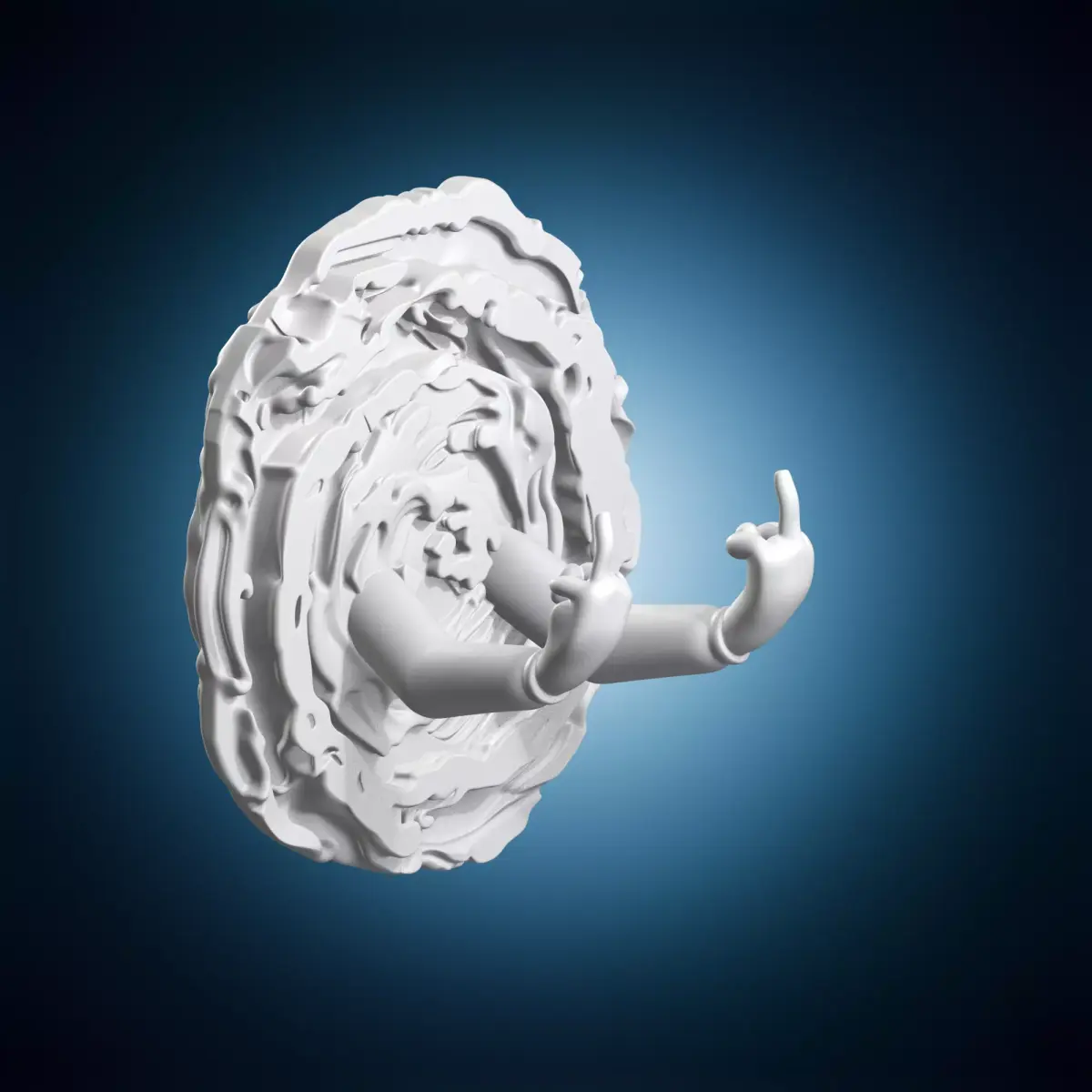 Dimensional Portal Hands Middle Finger Model 3D print model
