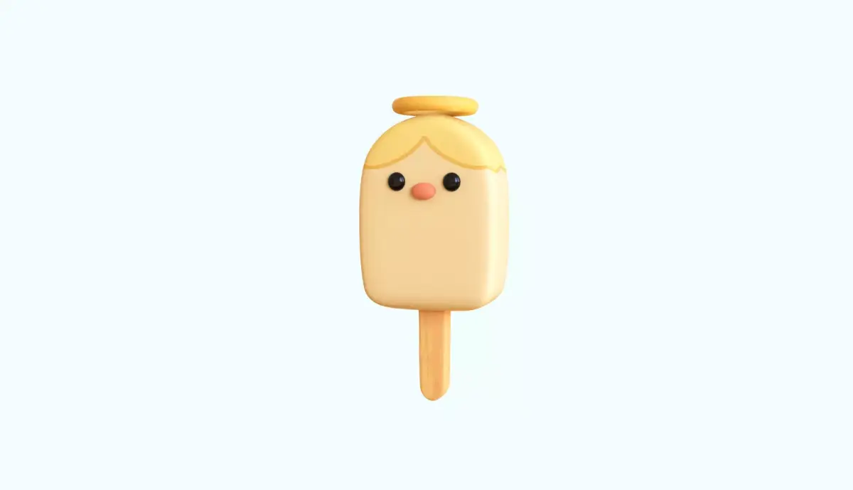 LowPoly Kawaii Angel Ice Cream Low-poly 3D model