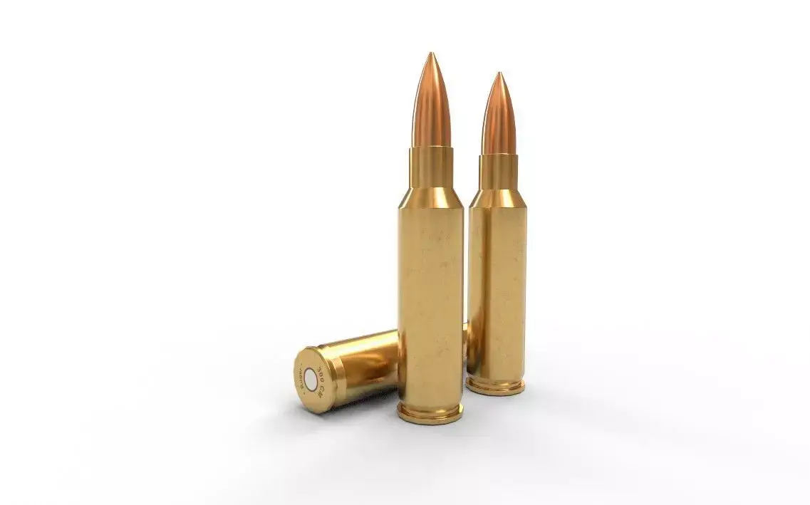 300 Ruger CM Ammo Low-poly 3D model