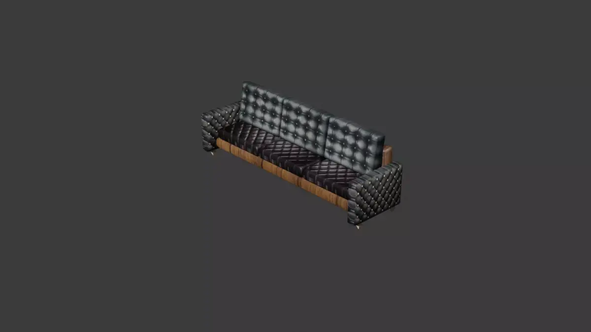 standart kanepe modeli Free 3D model