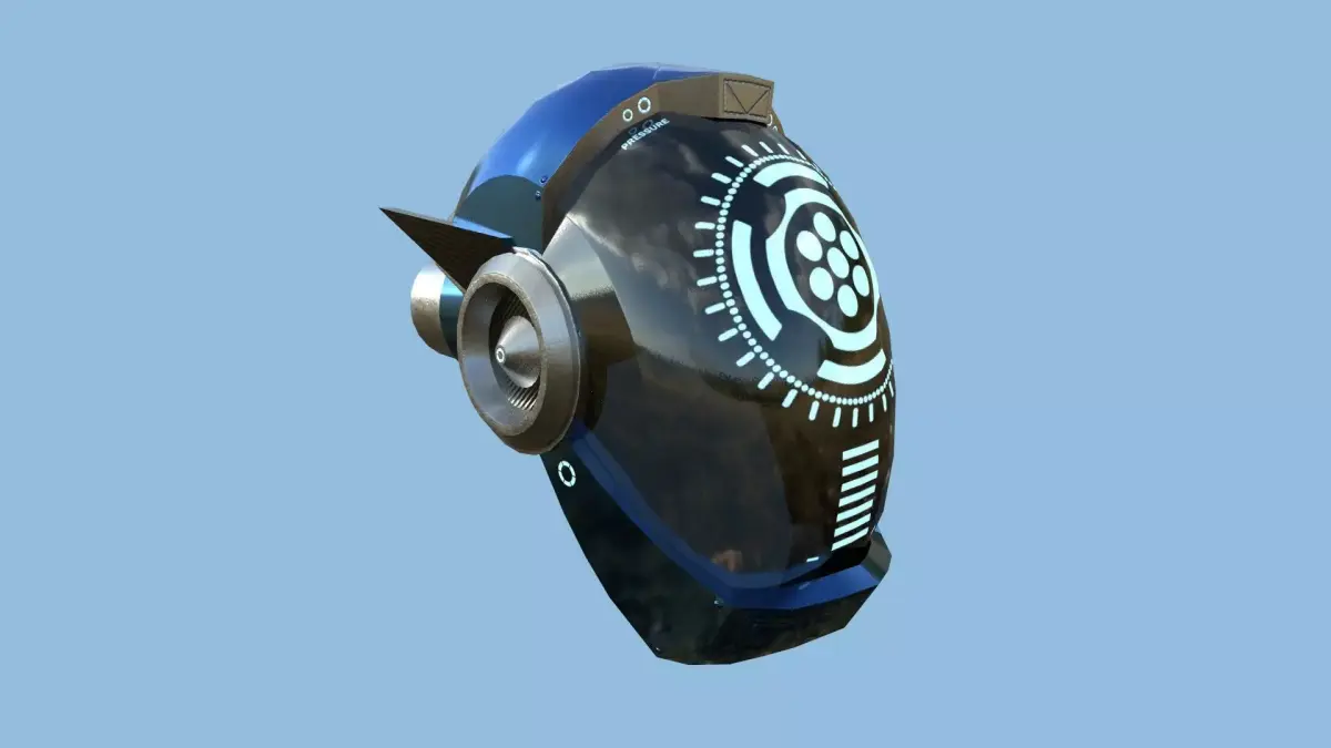 SciFi Helmet 03 - Steel Blue - Character Design Fashion Low-poly 3D model