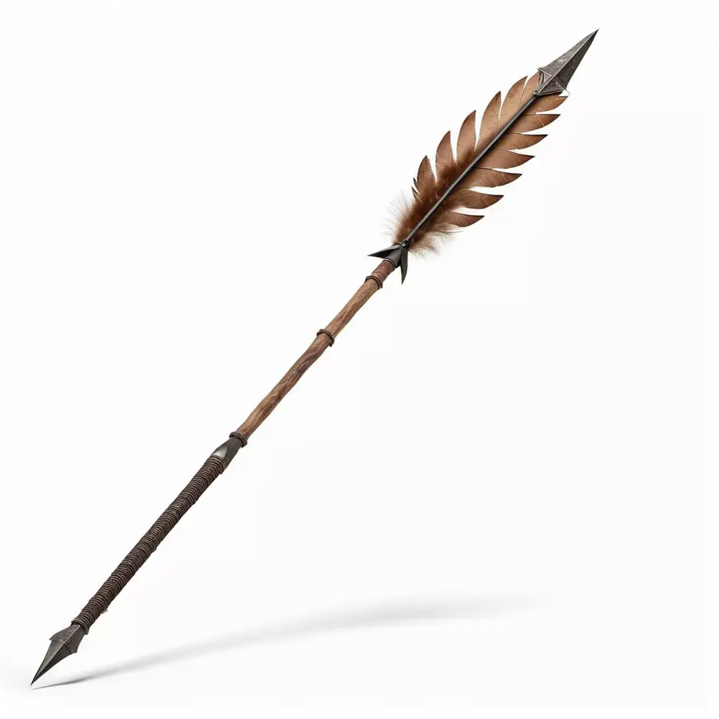 Realistic Feathered Spear Javelin 3D model