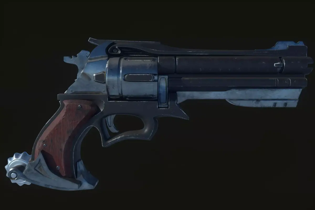 Revolver-pistol- Model and Textures 3D model