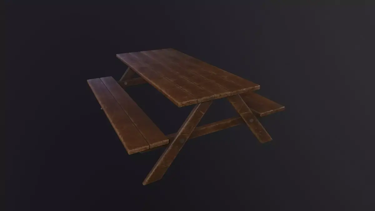 Picnic Table 3D Model Low-poly 3D model purchase