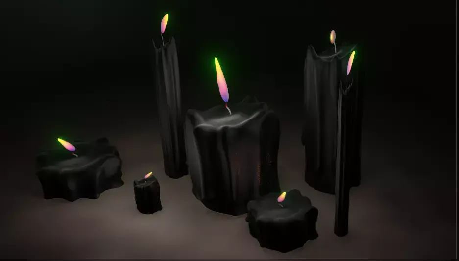  candle realistic with burning animation Free 3D model
