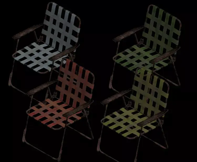 Camping Chair Pack 3D Model Free low-poly 3D model