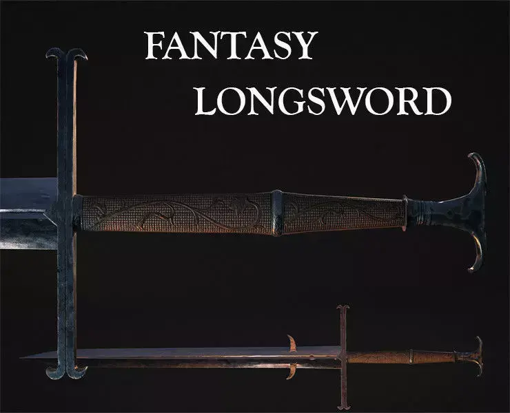 Fantasy Longsword Low-poly 3D model purchase