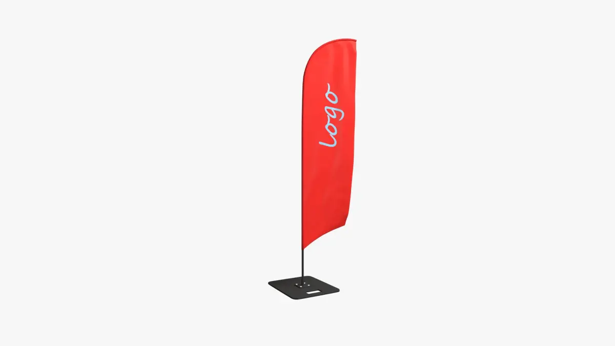 Beach Flag Medium 3D model