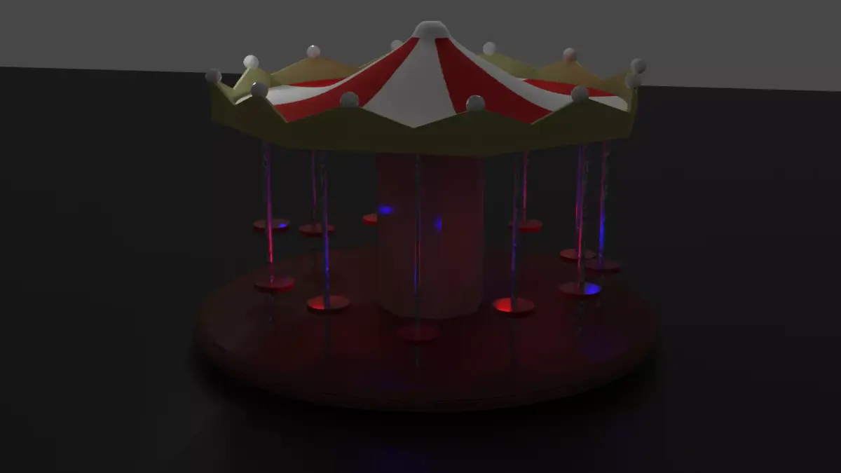 Carosuel for Funfair Free low-poly 3D model