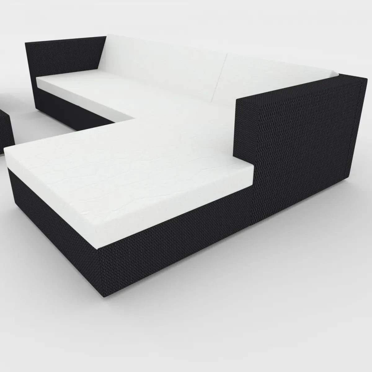 Wicker-Leather Outdoor Furniture Low-poly 3D model