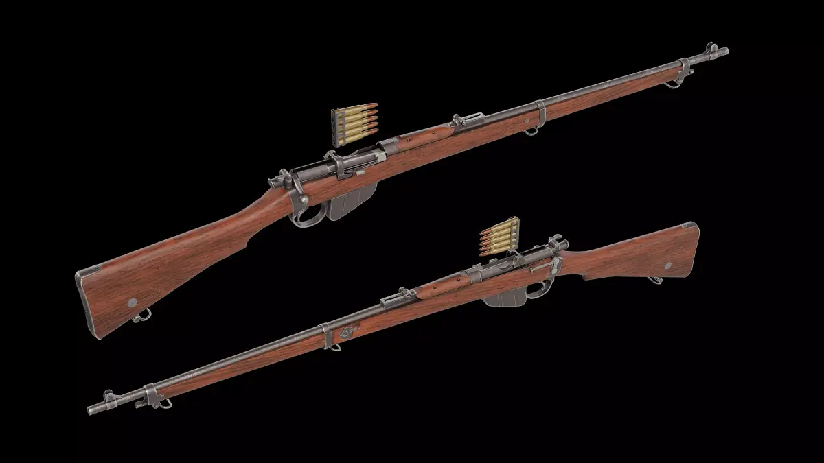 Charger-Loading Lee-Enfield  CLLE MkI rifle Low-poly 3D model