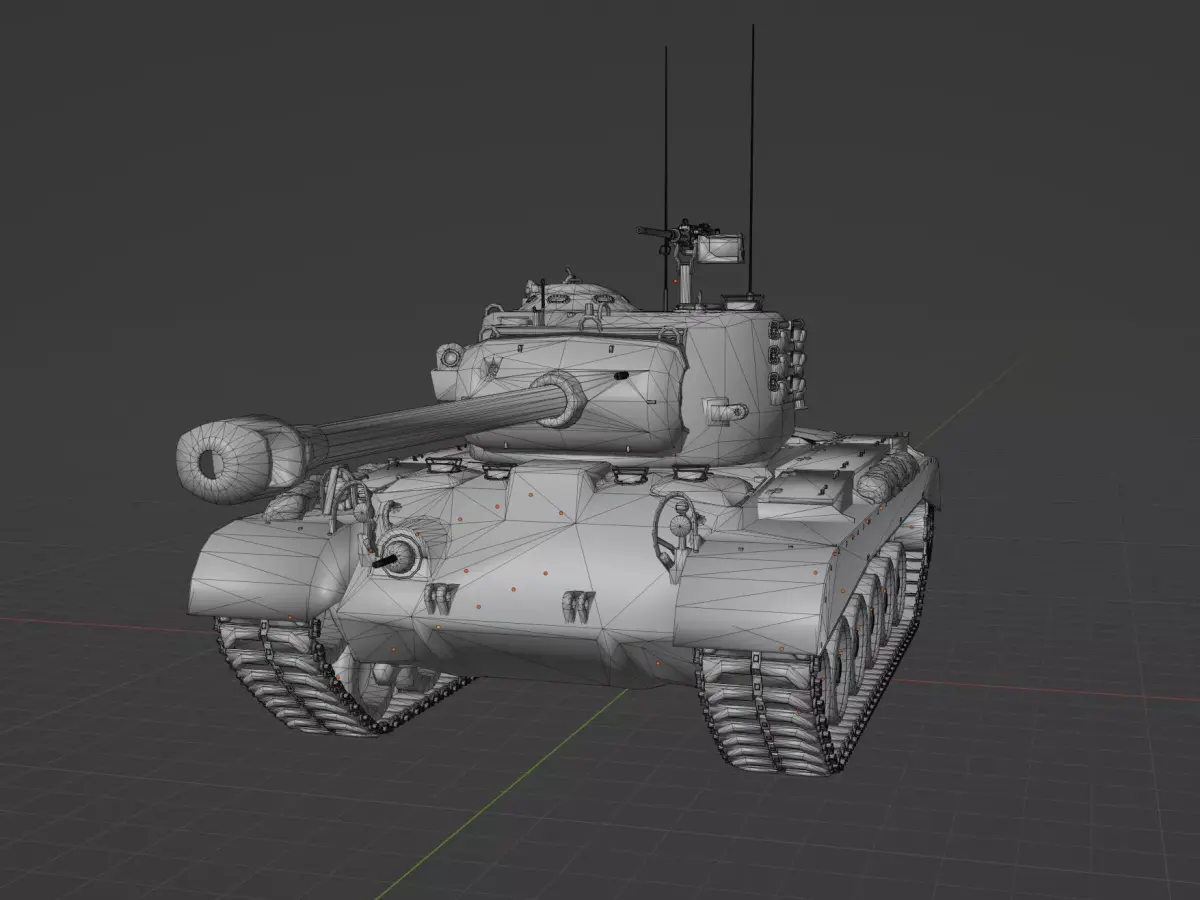 M26 Pershing Low-poly 3D model