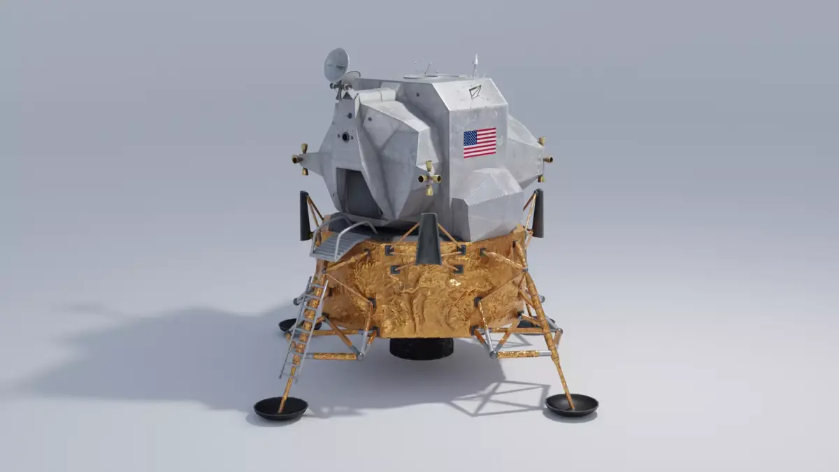 Lunar Lander 4K and 2K Textures 3D model