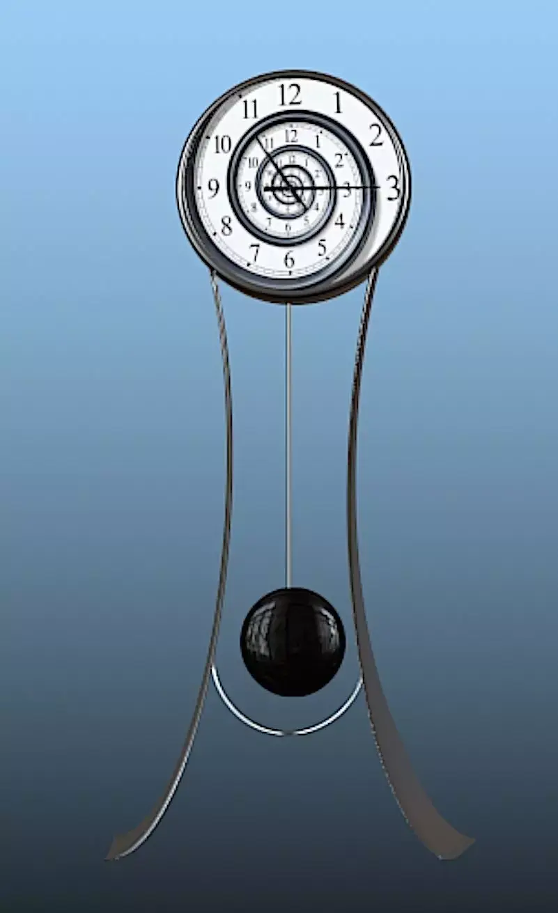 Modern Aluminum Grandfather Clock - High Poly Free 3D model