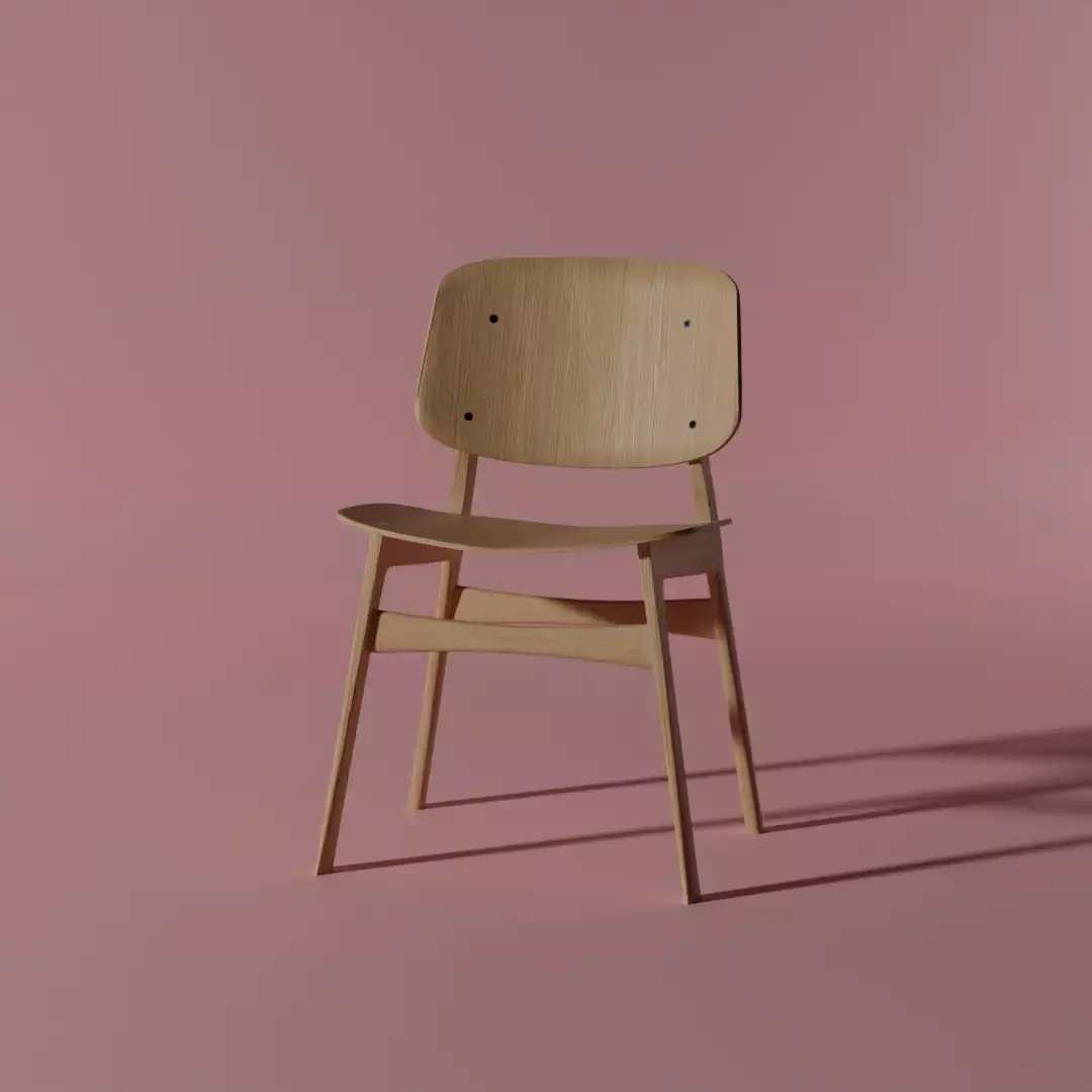 Realistic Wood Ergonomic Chair Free low-poly 3D model