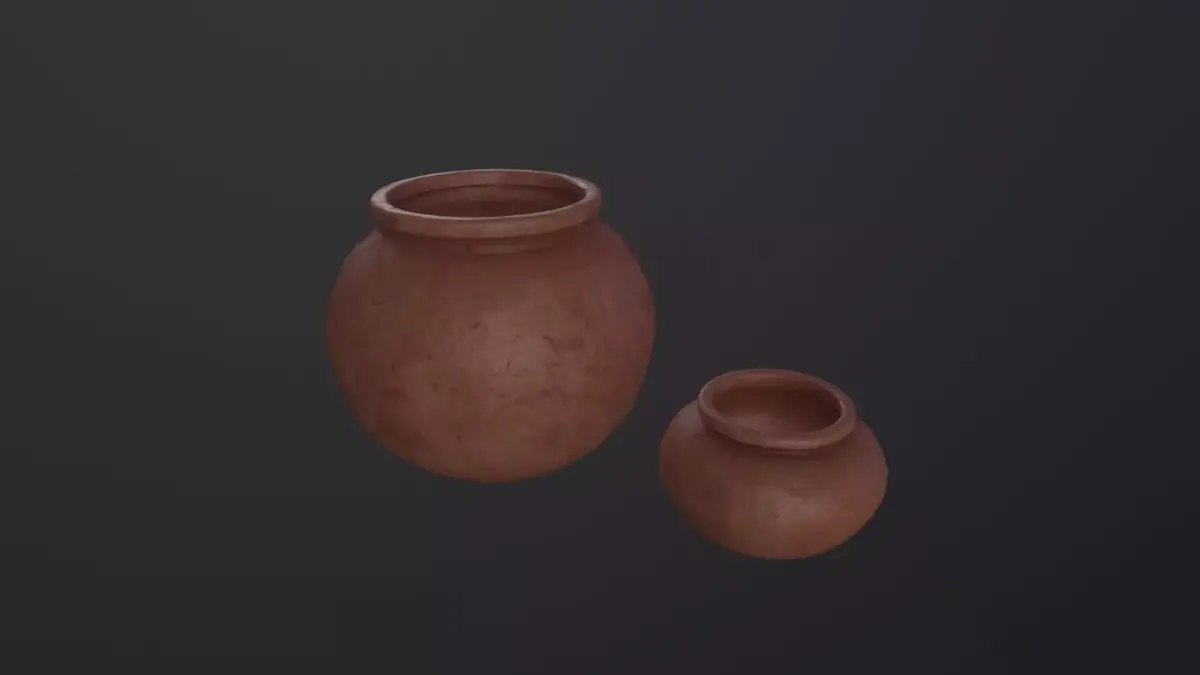 Medieval Cooking Pots 3D Model Low-poly 3D model