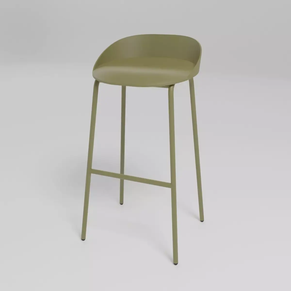 TEAM - Polyurethane stool with footrest - Free 3D model