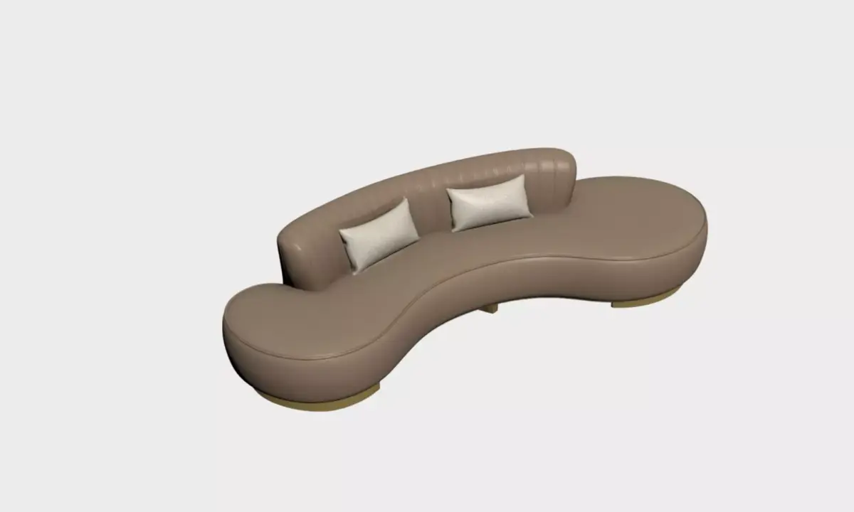 Curved Sofa Model Modern Luxury Upholstered Sofa for Interior Free 3D model