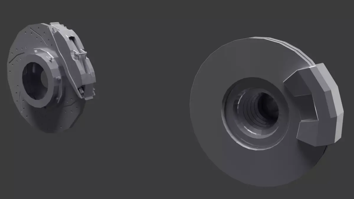 Car Brake Disc  Industrial Brake Pad System Combo Pack Low-poly 3D model