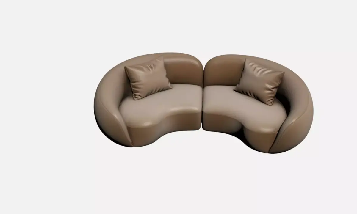 Luxury Curved Sofa Organic Designer Furniture Textures Included Free 3D model 3