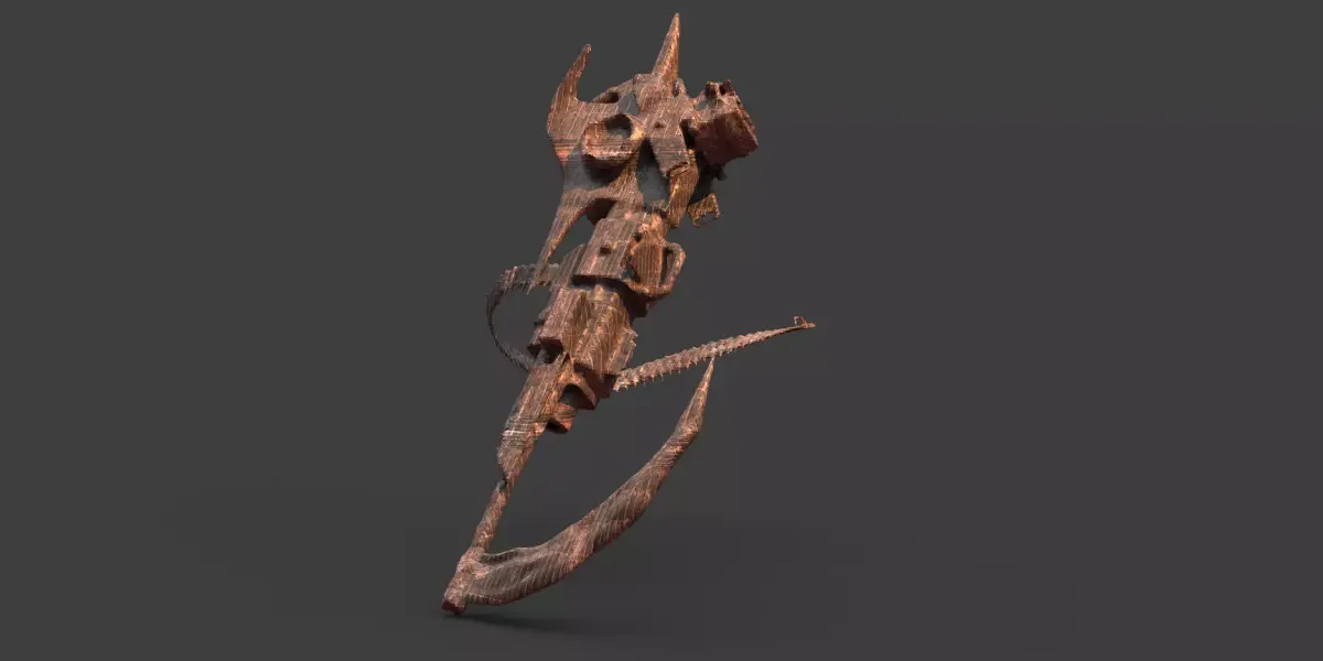 Mech scythe Gun arm low res 3D model