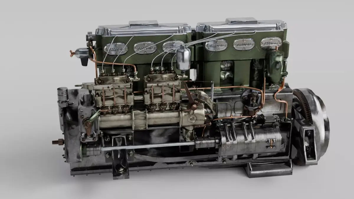 vehicle engine 3d model Low-poly 3D model