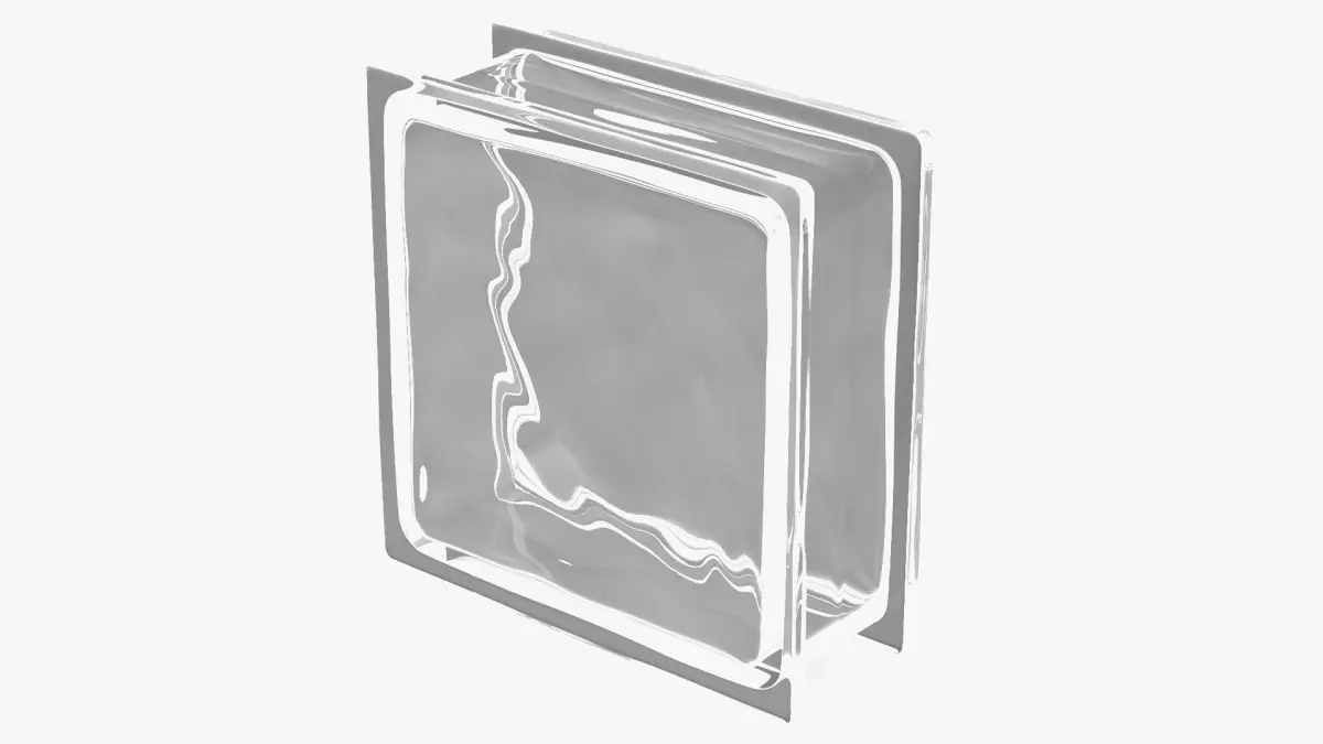 Clear Wave Glass Block 3D model