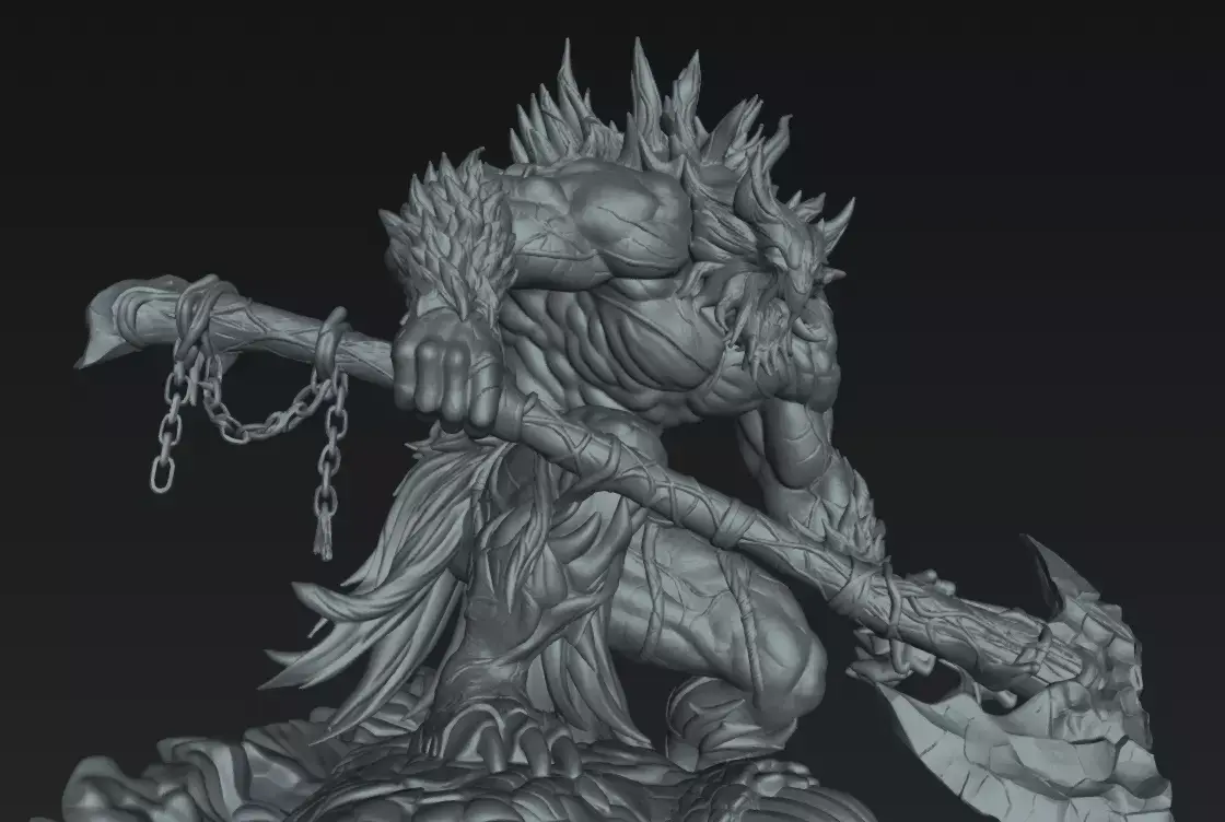 Warrior Goremaw Stalker Brutal Hunter STL 3D print model