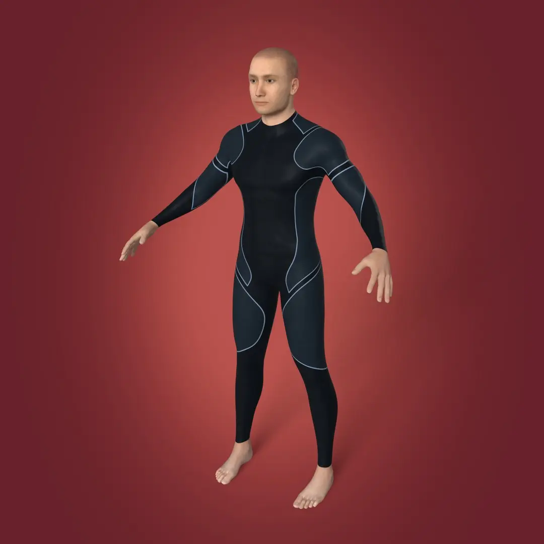 Surfer Model -- High Quality FK and IK Rigging 3D model