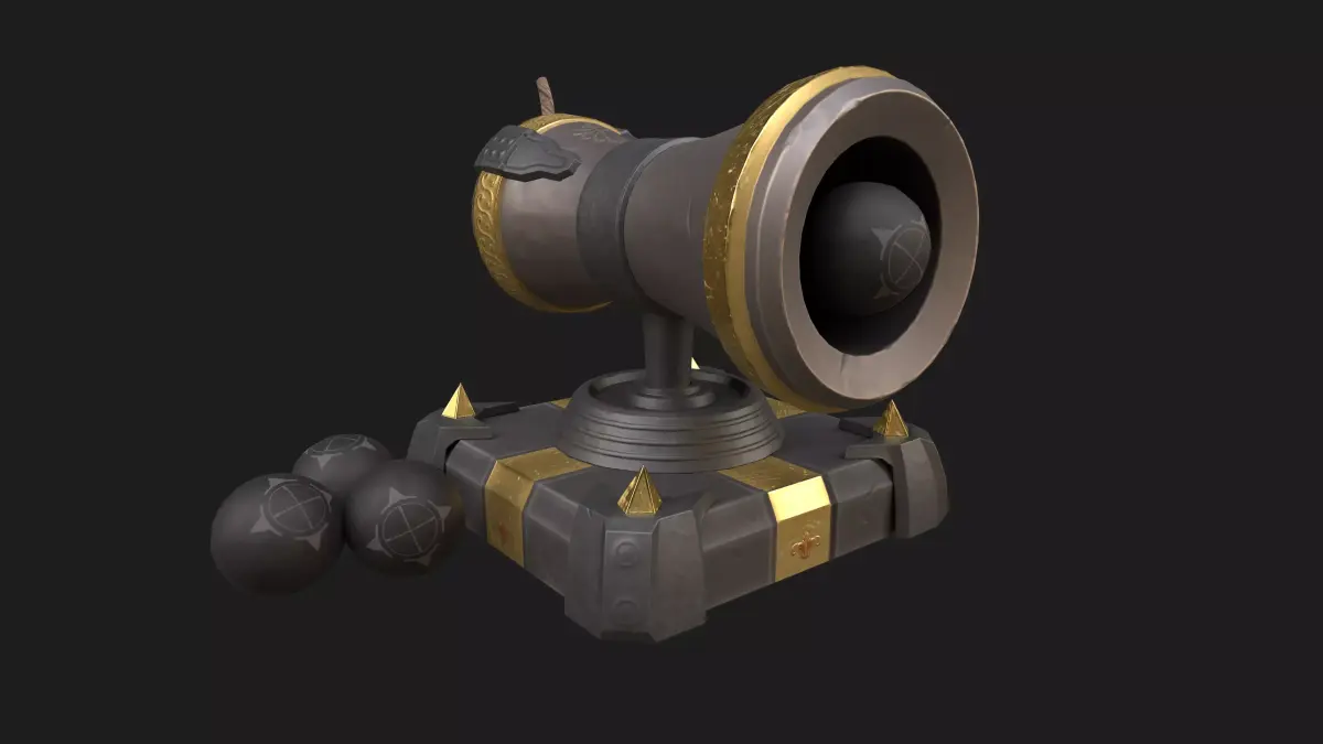 Stylized Cannon Low-poly 3D model order